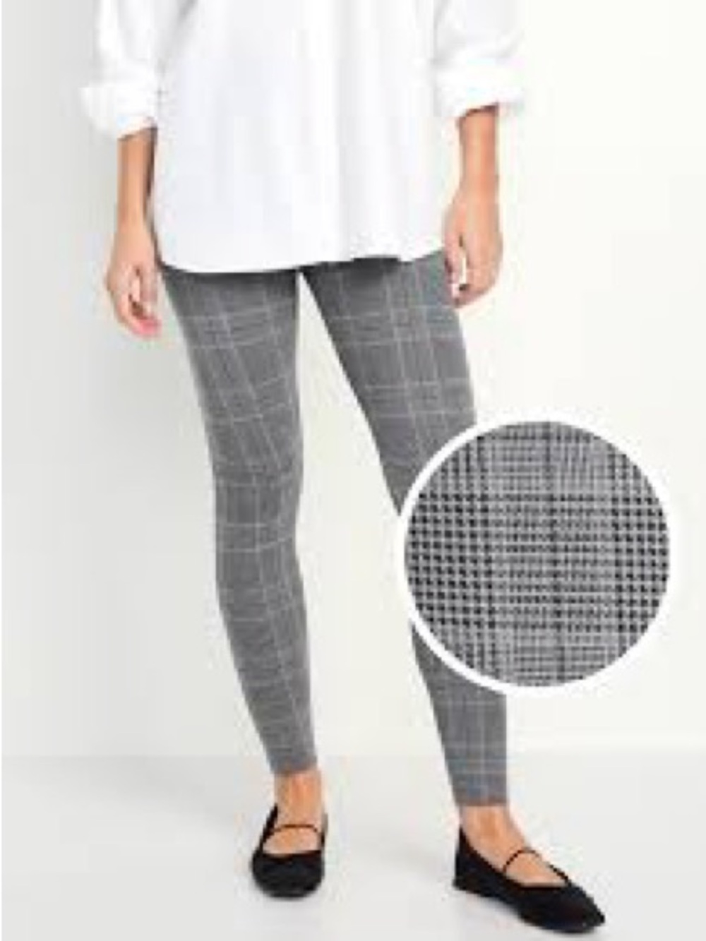 Old Navy Gray and Black Plaid Leggings